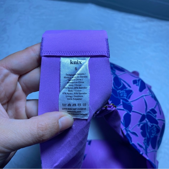 KNIX Wing Woman Contour Bra Violet Magnolia Sz 5 38 40 Wireless Bralette Floral - Picture 13 of 14